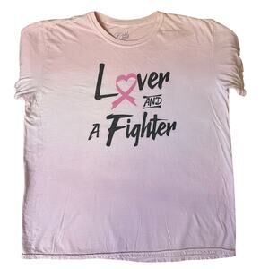 Cold Crush Women T-shirt size 1X Pink Short Sleeve A Lover And Fighter Cancer